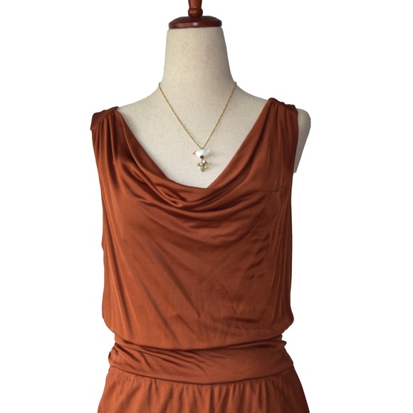 Anthropologie - Maeve Enchantment Copper/Bronze Wide Leg Jumpsuit - Size X-Small - Picture 3 of 5